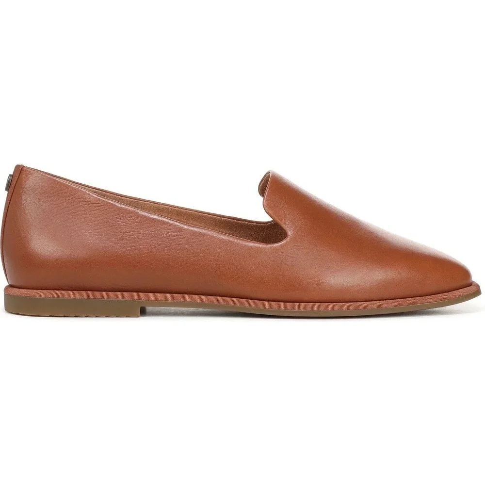 Vionic Willa Flat 2.0 Sz 9.5 Slip On Tan Leather Preppy Chic $140